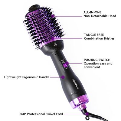 1000w ABS İyonik Seramik Saç fırçası Bir Adım Saç Kurutma Makinesi ve Şekillendirici Hacim Veren